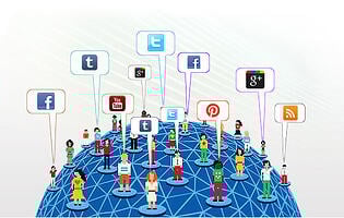 Logos of various social media platforms