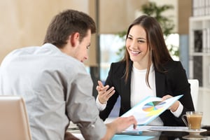 Analyst showing market research results to client, Silicon Valley Research Group About Us